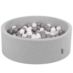 KiddyMoon 90x30cm/200 palli Pallid 7cm / 2,75tolline baby vahtkumm palliauku sertifitseeritud made in eu, helehall:valge/hall 90x30cm/200 balls