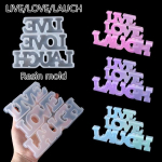 DIY kristall-epoksiidvorm LIVE / LOVE / LAUGH Inglise s&otilde;natubade loend Silikoonvormide ehete valmistamise t&ouml;&ouml;riistad puhas