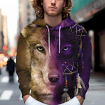 S&uuml;gisene uus tuulekella hunt koera tr&uuml;kiga meeste &otilde;huke kapuuts vabaaja Mugav 3D digitaaltr&uuml;kiga kapuuts Meeste ja naiste paari pesapallivormi XS lilla