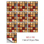 10 tk 10 x 10 cm DIY mosaiikmarmorist seinakleebised tellise imitatsioon magamistoa kaunistus veekindel isekleepuv plaat tapeet k&ouml;&ouml;gikapi sisekujundus 50PCS