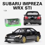 1/24 M&otilde;&otilde;tkava Welly Subaru Impreza Wrx Sti Sulamist Automudel Diecast Metallist M&auml;ngus&otilde;idukid Automudel K&otilde;rge Simulatsiooniga Kollektsioon Laste Kingitused 1/24-19x7.5x6.1cm must