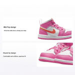 Air Jordan 1 Mid TD Pinksicle Orange Beebi tossud Valge Safety-Orange DX3239-681 23.5