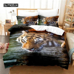 Tiger voodipesukomplekt Tekikottide komplekt 3D voodipesu Digitr&uuml;kiga voodipesu Queen-suurusega voodipesukomplekt Moekujundus EU single(135x200cm)