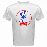 WHA World Hockey Association logoga valge Unisex T-s&auml;rk S