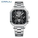 CRRJU Uus Nahkrihm Meeste K&auml;ekell 2313 Terasrihmaga Kell Lihtne &Auml;riline Isiksus Meeste Mood Veekindel