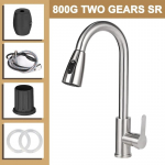 Harjatud nikliga k&ouml;&ouml;gisegisti, &uuml;he auguga v&auml;ljat&otilde;mmatav tila K&ouml;&ouml;givalamu segisti kraan Stream pihustipea kroom/must segisti kraan