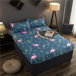 100% pestud puuvillast sobitatud lina elastne lint voodilina higi neelav hingav voodipesu kattemadrats 2 padjap&uuml;&uuml;riga 90 X 200cm 3PCS