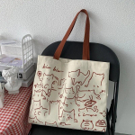 Canvas Bags K&auml;ekott naistele Ostlejatele Armas kassi-k&auml;ekott lukuga disainerkotiga Jaapani stiilis multifilmi v&auml;ikesed &otilde;lakotid beež