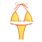 2 tk/komplekt &scaron;ikk naiste ujumisriided, kolme punktiga ujumisriided, G-string, hingav rannabikiinikomplekt, vesi M kollane