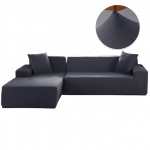 Diivanikatted elutoa jaoks Elastne tahke nurgadiivani kate L-kujuline Chaise Longue Slipcovers Tooli kaitse 90-140cm tumehall v&auml;rv