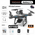 KY102 droon HD kahe kaameraga aerofotograafia 360 takistuste v&auml;ltimise WIFI FPV optilise voolu nelja teljega RC lennukite laste m&auml;nguasjad kingitus Dual camera 8K
