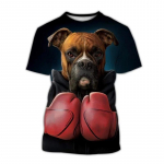 Poksikoera 3D-tr&uuml;kiga T-s&auml;rk vabaaja mood meeste l&uuml;hikeste varrukatega naljakas mops Shiba Inu T-s&auml;rk &Uuml;markaelusega armsad laste s&auml;rgid M