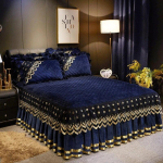 Euroopa stiilis kristallsamet tepitud voodiseelik &uuml;hes t&uuml;kis s&uuml;gistalvine paksendatud pitsist voodikate Libisemiskindlad linad Duvet Cover200x230cm