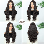 Pikad blondid parukad naistele S&uuml;nteetiline blond laineline parukas Loodusliku v&auml;limusega s&uuml;nteetiline m&auml;&auml;rdunud blond pikk parukas 65CM