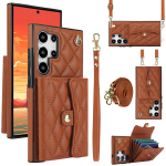 Crossbody Wallet telefoni&uuml;mbris Samsung Galaxy S23 S22 Plus Note 20 Ultra S21 FE A13 A52 A53 A14 A54 kaardihoidja nahast kate Samsung S20 valge