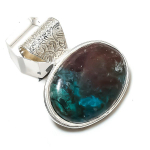 Natural Azurite Gemstone Handmade 925 Sterling Silver Jewelry Pendant 1.65 a6b63