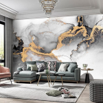 Mustkuldne tapeet Marmorist abstraktne tapeet Suur marmorist seinatapeet magamistoale elutoa seinakleebis Kodukaunistus 200 cm(W) x 140 cm(H)
