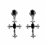 Punk Black Cross Drop K&otilde;rvar&otilde;ngas Luksuslik Rhinestones K&otilde;rvar&otilde;ngad Naistele Vintage gooti peoehted Mood Y2K T&uuml;drukute Aksessuaarid must