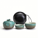 1 komplekt K&auml;sitsi valmistatud Kung Fu keraamiline teekann ja teetassi komplekt Kaasaskantav teekomplekt reisib&uuml;roode telkimiseks Loomingulised kingitused joogin&otilde;ud restoranidele kohvikutele