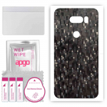 apgo Protective Skin Sticker for the back compatible with LG V50S ThinQ 5G, Wrap Film, Foil, Vinyl - Pattern Carbon Black Pixel