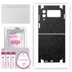 apgo Protective Skin Sticker for the back+sides compatible with Samsung Galaxy Z Flip 3, Full Wrap Film, Foil, Vinyl - Pattern Black Honeycomb