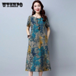 Naiste suvekleit avara suures suuruses vabaajakleit Vintage Printiga rannakleidid Vestidos M