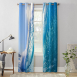 Sinised merelained Maastik Akna kardinad Elutuba Magamistuba Aknakatted Kodumajapidamise K&ouml;&ouml;gikardinad 135W x 60H(cm) x1