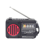 Uue disainiga kaasaskantav laetav raadio taskulamp FM/AM/SW1-6 8-sagedusala raadio USB/TF-m&auml;ngijaga must