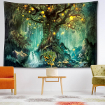 Wishing Tree gobel&auml;&auml;n seinarippumine Minimalistlik abstraktne kunst Boheemlaste salap&auml;rane hipi Tapitz elutuba magamistuba kodukaunistus 95x73CM