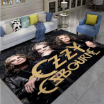 Ozzy Osbourne'i B&auml;ndi Tr&uuml;kitud Vaip Elutuba Magamistuba Moodne ja Esteetiline Libisemiskindel Vaip Fotograafia Rekvisiidid S&uuml;nnip&auml;evakingitus 90cm by 60cm