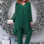 2024 Naiste 3-osaline &Otilde;htukleit Patchwork Tikitud Temperamentne T&ouml;&ouml;le Sobiv Kitsas L&otilde;ikega Komplekt Kokteilisuit XL tumeroheline v&auml;rv