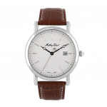 Mathey-Tissot City nahast rihm valge sihverplaadi kvarts HB611251AI meeste k&auml;ekell valge