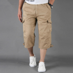 Suvised meeste vabaaja puuvillased l&uuml;hikesed p&uuml;ksid Kombinesoonid, pikad, mitme taskuga p&uuml;ksid Capri p&uuml;ksid meeste taktikalised l&uuml;hikesed M-5XL XXL khaki