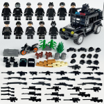MOC Black Special Police Patrull Car Relvatarvikud Ehitusklotsid lastele Ehitusm&auml;nguasi Kingitus
