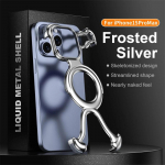 Luksuslik vedel metallist Magsafe magnet&uuml;mbris iPhone 16 15 14 13 Pro Max alumiiniumist kaitserauaga auto magnetiline juhtmeta laadija telefoni kate For iPhone 15 Pro Max