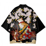Jaapani kimono yukata samurai kimono meeste kassidega s&auml;rk Riietus Harajuku kardigan meestele Traditsiooniline haori kimono XXXXXL must