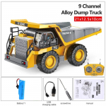 1:20 RC ekskavaator-kallurauto 2,4G kaugjuhtimispuldiga tehnika, roomikauto, buldooseri m&auml;nguasjad poistele, lastele, j&otilde;ulukingitused DumpTruck oranž