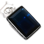London Blue Topaz Gemstone Handmade 925 Sterling Silver Gift Pendant 2.25 u0h67