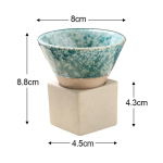 Peen 100 ml keraamiline kohvikruus - Jaapani-inspireeritud k&auml;sitsi valmistatud kooniline teetass latte valamise lillemustriga 10 random colors mitmev&auml;rviline