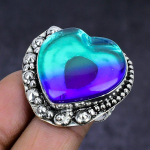 Bi-Color Tourmaline Gemstone 925 Sterling Silver gift Jewelry Ring Size 7 Q2r75