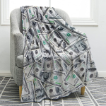 100 Dollar Bill Money &Uuml;lipehme tekk lastele T&auml;iskasvanutele Fliisist vooditekk ja diivan Soe udune tekk Hubane 150x200cm-L