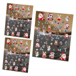 3 lehte j&otilde;ulude 5D k&uuml;&uuml;nekleebised Lumememm J&otilde;uluvana P&otilde;dramustriga Isekleepuvad kleebised isetegemise manik&uuml;&uuml;ri jaoks A