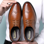 Oxford Kingad Ehtne Vasikanahk Brogue Kleitkingad Klassikalised &Auml;ri Formaal Kingad Mees K&auml;sit&ouml;&ouml;na Valmistatud Meeste 43 brown