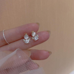 Opal Crown Angel Stud k&otilde;rvar&otilde;ngad Naiste lihtsa ni&scaron;ikujundusega temperamendiga tsirkoonk&otilde;rvar&otilde;ngad v&auml;ikesed k&otilde;rvar&otilde;ngad