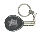British Shorthair - Fob with cat photo, crystal key ring in gift box, unique gift by Art-Dog brand