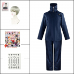 Anime Jujutsu Kaisen Cosplay Toge Inumaki Cosplay Kost&uuml;&uuml;m T&auml;toveeringukleebis Parukas &Uuml;likonnad Halloweeni J&otilde;ulupeo Riided Naistele L-(Costume+Wig)