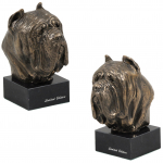 Neapolitan Mastiff, Mastino Napoletano - Dog statue, bust on stone base, sculpture, trophy for dog show by Art-Dog brand
