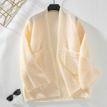 Naiste s&uuml;gis- ja talvine plusssuuruses sviiter Retro keskmise pikkusega V-kaelusega &uuml;hev&auml;rviline kardigan kudum S aprikoosi