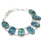 Abalone Shell Gemstone Handmade 925 Sterling Silver Jewelry Necklace 18 i9r72
