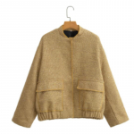 Litritega naiste mantel T&auml;nava pikkade varrukatega krae Naiste jakk S&uuml;gisene avar &uuml;herealine naiste v&auml;lir&otilde;ivad XS kuld